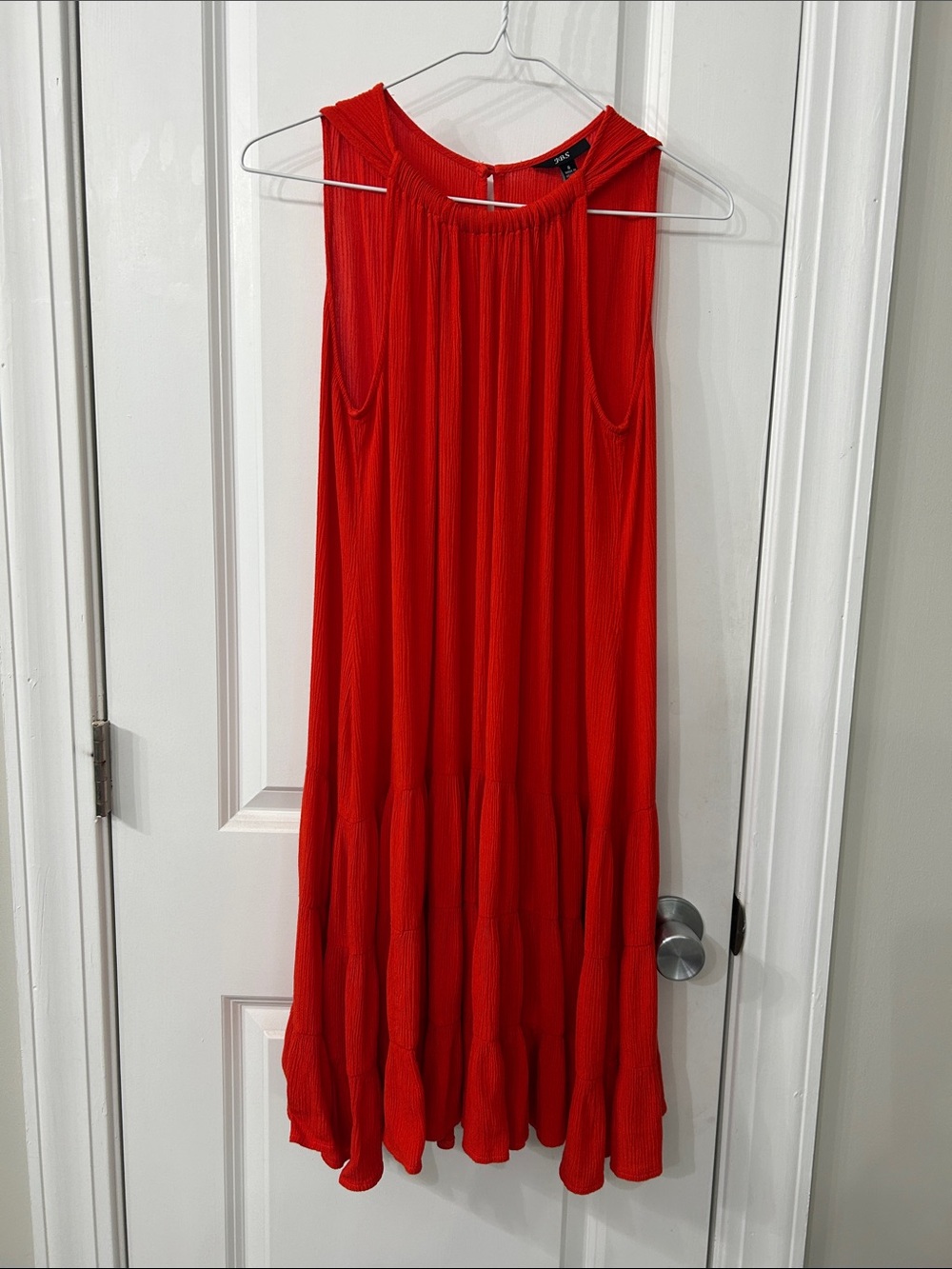 J.B.S. Red Sleeveless Pleated Midi Dress